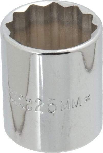Proto - 1/2" Drive, Standard Hand Socket - 12 Points, 1-17/32" OAL, Chrome Finish - Exact Tool & Supply
