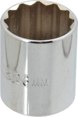 Proto - 1/2" Drive, Standard Hand Socket - 12 Points, 1-17/32" OAL, Chrome Finish - Exact Tool & Supply