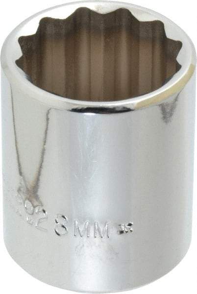 Proto - 1/2" Drive, Standard Hand Socket - 12 Points, 1-25/32" OAL, Chrome Finish - Exact Tool & Supply