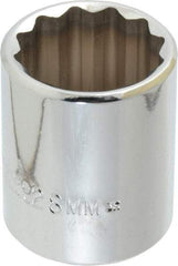 Proto - 1/2" Drive, Standard Hand Socket - 12 Points, 1-25/32" OAL, Chrome Finish - Exact Tool & Supply