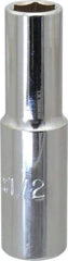 Proto - 1/2", 1/2" Drive, Deep Hand Socket - 6 Points, 3-1/4" OAL, Chrome Finish - Exact Tool & Supply
