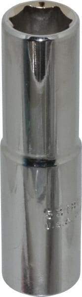 Proto - 9/16", 1/2" Drive, Deep Hand Socket - 6 Points, 3-1/4" OAL, Chrome Finish - Exact Tool & Supply