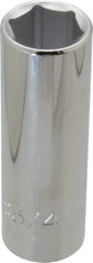 Proto - 3/4", 1/2" Drive, Deep Hand Socket - 6 Points, 3-1/4" OAL, Chrome Finish - Exact Tool & Supply