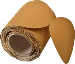 3M - 6" Diam, 120 Grit Aluminum Oxide Adhesive PSA Disc - Fine Grade, Gold, F Weighted Backing, Flexible, Use with Random Orbital Sanders - Exact Tool & Supply