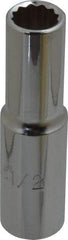 Proto - 1/2", 1/2" Drive, Deep Hand Socket - 12 Points, 3-1/4" OAL, Chrome Finish - Exact Tool & Supply