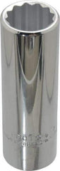 Proto - 3/4", 1/2" Drive, Deep Hand Socket - 12 Points, 3-1/4" OAL, Chrome Finish - Exact Tool & Supply