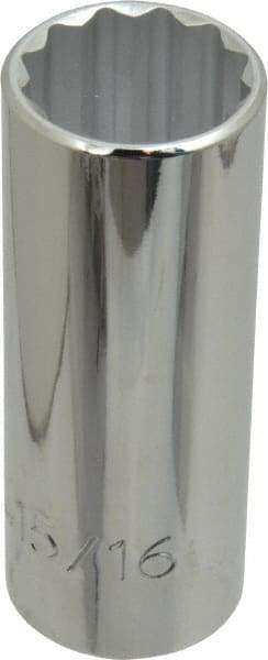 Proto - 15/16", 1/2" Drive, Deep Hand Socket - 12 Points, 3-1/4" OAL, Chrome Finish - Exact Tool & Supply