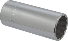 Proto - 1-1/16", 1/2" Drive, Deep Hand Socket - 12 Points, 3-1/4" OAL, Chrome Finish - Exact Tool & Supply