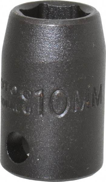 Proto - 3/8" Drive 10mm Standard Impact Socket - 6 Points, 1-1/32" OAL - Exact Tool & Supply