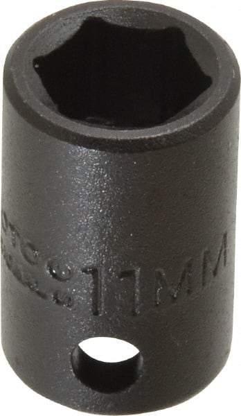 Proto - 3/8" Drive 11mm Standard Impact Socket - 6 Points, 1-1/32" OAL - Exact Tool & Supply