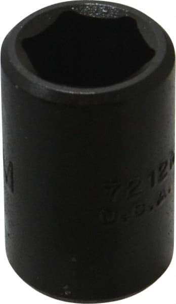 Proto - 3/8" Drive 12mm Standard Impact Socket - 6 Points, 1-1/32" OAL - Exact Tool & Supply
