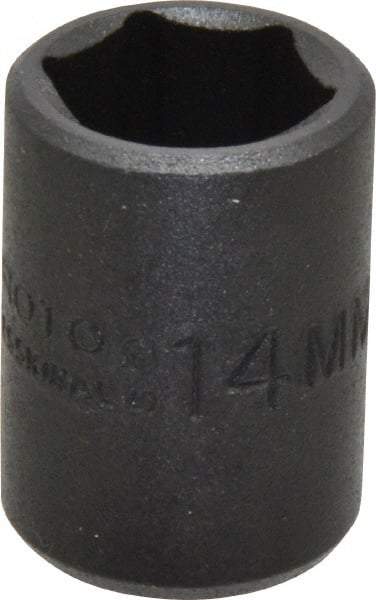 Proto - 3/8" Drive 14mm Standard Impact Socket - 6 Points, 1-3/32" OAL - Exact Tool & Supply