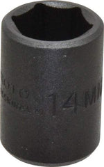 Proto - 3/8" Drive 14mm Standard Impact Socket - 6 Points, 1-3/32" OAL - Exact Tool & Supply