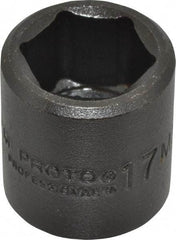 Proto - 3/8" Drive 17mm Standard Impact Socket - 6 Points, 1-3/32" OAL - Exact Tool & Supply