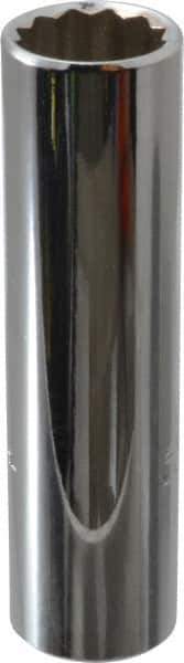 Proto - 1/2" Drive, Deep Hand Socket - 12 Points, 3-1/4" OAL, Chrome Finish - Exact Tool & Supply