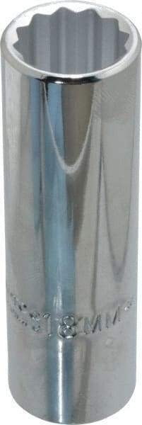 Proto - 1/2" Drive, Deep Hand Socket - 12 Points, 3-1/4" OAL, Chrome Finish - Exact Tool & Supply
