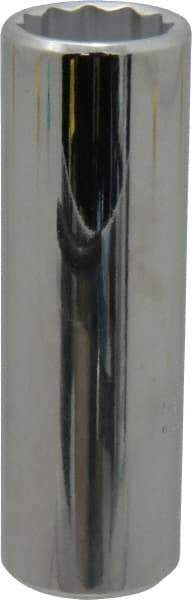 Proto - 1/2" Drive, Deep Hand Socket - 12 Points, 3-1/4" OAL, Chrome Finish - Exact Tool & Supply
