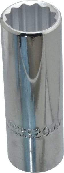 Proto - 1/2" Drive, Deep Hand Socket - 12 Points, 3-1/4" OAL, Chrome Finish - Exact Tool & Supply