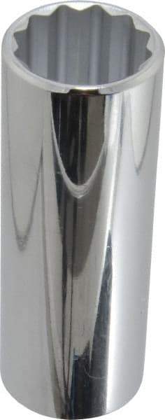 Proto - 1/2" Drive, Deep Hand Socket - 12 Points, 3-1/4" OAL, Chrome Finish - Exact Tool & Supply