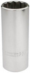 Proto - 1/2" Drive, Deep Hand Socket - 12 Points, 3-1/4" OAL, Chrome Finish - Exact Tool & Supply