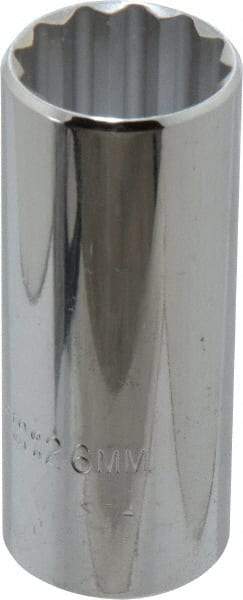 Proto - 1/2" Drive, Deep Hand Socket - 12 Points, 3-1/4" OAL, Chrome Finish - Exact Tool & Supply