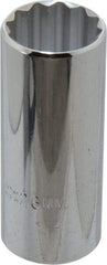 Proto - 1/2" Drive, Deep Hand Socket - 12 Points, 3-1/4" OAL, Chrome Finish - Exact Tool & Supply
