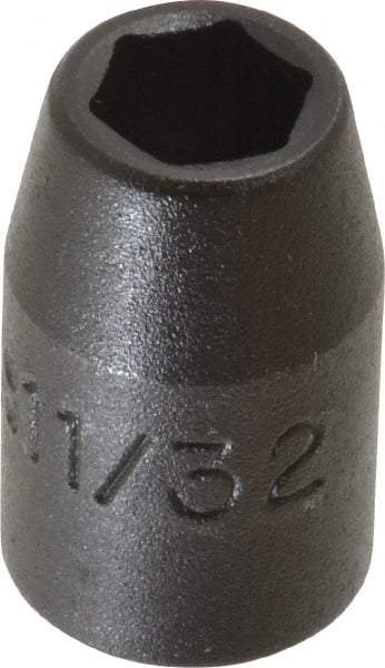 Proto - 3/8" Drive 11/32" Standard Impact Socket - 6 Points, 1-3/32" OAL - Exact Tool & Supply