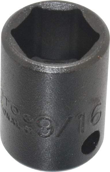 Proto - 3/8" Drive 9/16" Standard Impact Socket - 6 Points, 1-3/32" OAL - Exact Tool & Supply
