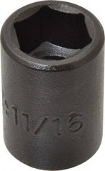 Proto - 1/2" Drive 11/16" Standard Impact Socket - 6 Points, 1-1/2" OAL - Exact Tool & Supply
