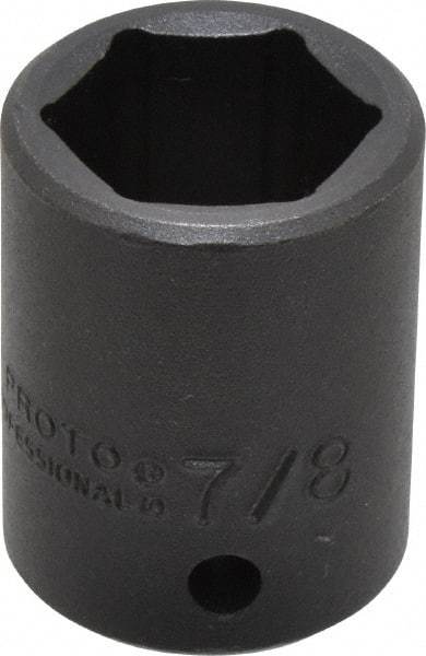 Proto - 1/2" Drive 7/8" Standard Impact Socket - 6 Points, 1-5/8" OAL - Exact Tool & Supply