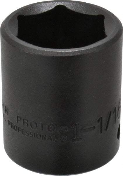 Proto - 1/2" Drive 1-1/16" Standard Impact Socket - 6 Points, 1-3/4" OAL - Exact Tool & Supply