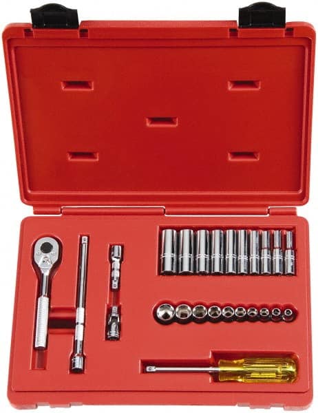 Proto - Socket Sets; Measurement Type: SAE ; Drive Size: 0.25 ; Minimum Size (mm): 5.5 ; Minimum Size (Inch): 3/16 ; Maximum Size (Inch): 9/16 ; Tool Type: Socket Set - Exact Tool & Supply