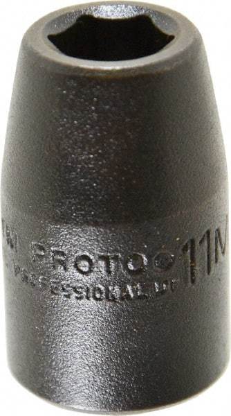 Proto - 1/2" Drive 11mm Standard Impact Socket - 6 Points, 1-1/2" OAL - Exact Tool & Supply