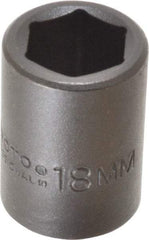 Proto - 1/2" Drive 18mm Standard Impact Socket - 6 Points, 1-1/2" OAL - Exact Tool & Supply