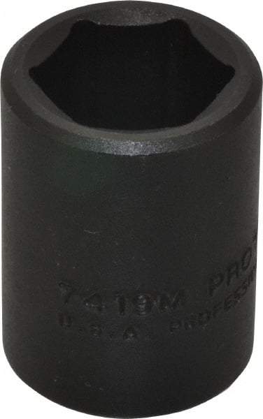 Proto - 1/2" Drive 19mm Standard Impact Socket - 6 Points, 1-1/2" OAL - Exact Tool & Supply