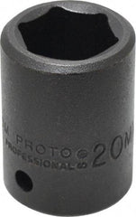 Proto - 1/2" Drive 20mm Standard Impact Socket - 6 Points, 1-39/64" OAL - Exact Tool & Supply