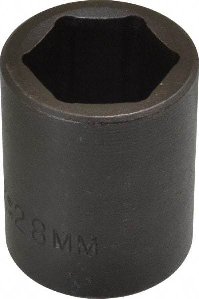 Proto - 1/2" Drive 28mm Standard Impact Socket - 6 Points, 2" OAL - Exact Tool & Supply