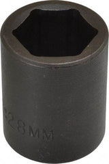 Proto - 1/2" Drive 28mm Standard Impact Socket - 6 Points, 2" OAL - Exact Tool & Supply