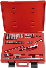 Proto - 33 Piece 3/8" Drive Socket Set - 6, 8, 12 Points, 1/4" to 7/8" Range, Inch Measurement Standard - Exact Tool & Supply
