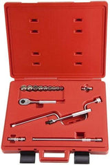 Proto - 15 Piece 3/8" Drive Socket Set - 12 Points, 3/8" to 7/8" Range, Inch Measurement Standard - Exact Tool & Supply