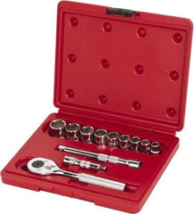 Proto - 12 Piece 3/8" Drive Socket Set - 6 Points, 3/8" to 7/8" Range, Inch Measurement Standard - Exact Tool & Supply