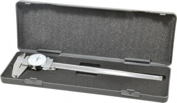 Fowler - 0" to 8" Range, 0.001" Graduation, 0.1" per Revolution, Dial Caliper - White Face, 1.96" Jaw Length - Exact Tool & Supply