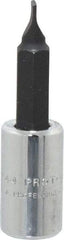 Proto - 1/4" Drive Slotted Screwdriver Socket - 1-53/64" OAL, 3/16" Blade Width, 0.032" Blade Thickness - Exact Tool & Supply