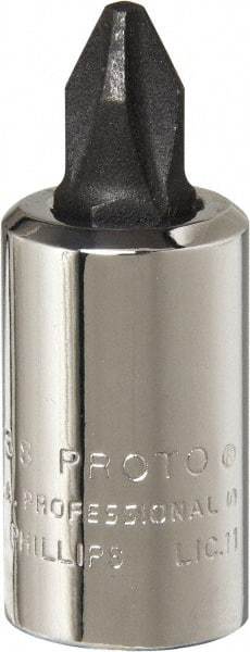 Proto - Screwdriver & Drag Link Sockets Type: Phillips Screwdriver Socket Drive Size (Inch): 1/4 - Exact Tool & Supply