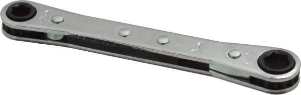 Proto - 1/4" x 5/16" 6 Point Ratcheting Box Wrench - Double End, 4-9/32" OAL, Steel - Exact Tool & Supply