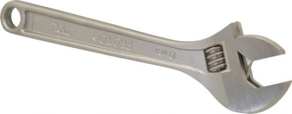 Proto - Adjustable Wrenches; Wrench Type: Adjustable ; Wrench Size (Inch): 10 ; Jaw Capacity (Inch): 1-5/16 ; Material: Steel ; Finish/Coating: Chrome ; ANSI Spec: B107.8m - Exact Tool & Supply