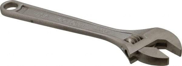 Proto - 1-1/8" Jaw Capacity, 8" Standard Adjustable Wrench - Steel, Chrome Finish - Exact Tool & Supply