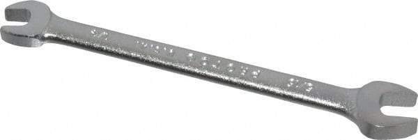 Proto - 1/4" x 5/16" Standard Open End Wrench - 4-1/2" OAL, Double End, Satin Finish, 15° Head Angle - Exact Tool & Supply