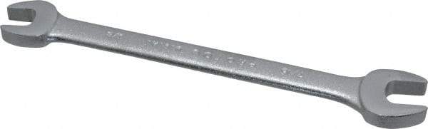 Proto - 3/8" x 7/16" Standard Open End Wrench - 5-3/4" OAL, Double End, Satin Finish, 15° Head Angle - Exact Tool & Supply