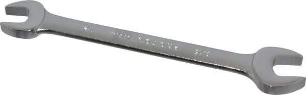 Proto - 1/2" x 9/16" Standard Open End Wrench - 7" OAL, Double End, Satin Finish, 15° Head Angle - Exact Tool & Supply